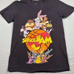 Space Jam Tune Squad Monstars Graphic T-Shirt Black Cotton Small Looney Tunes